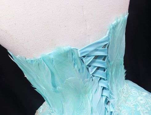 Mint Green Strapless Sheath Wedding Dress - Layered Tulle Ruffle Dress - Princess Wedding Dress with Sweetheart Neckline Plus Size